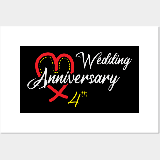 Funny Gift 4 years Wedding Marriage Newest Wall Art by artfarissi